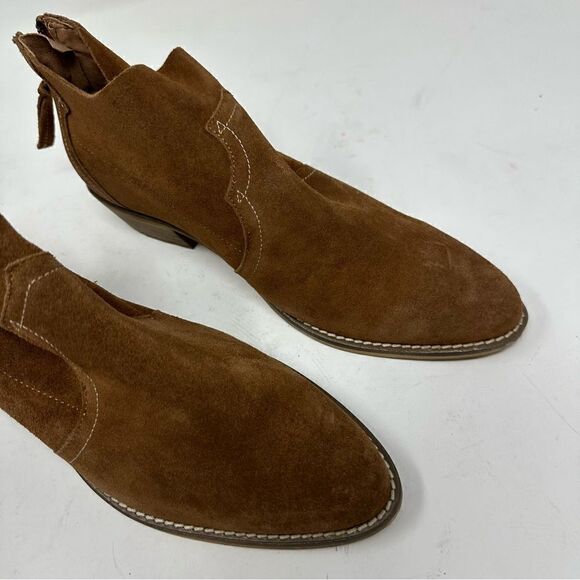 Crevo Suede Round Toe Ankle Booties Size 7.5 Brown New - Picture 6 of 6